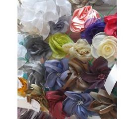 Розочки банты и броши текстильные