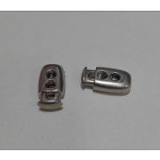 4.36   Фиксатор для шнура серебристый двушнуровой 10*20мм. пластик