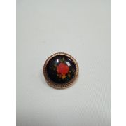 Пуговицы1101 18мм золото-черный красный цветок