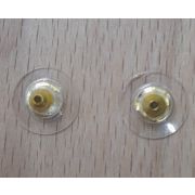 03.03 Застежка для пуссет пара  6*7мм. прозрачная+золото