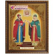Картина стразами «Алмазная живопись»22*28см «Петр и Февронья»