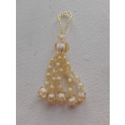 Кисть из бусин акрил 13см. бежево-белая