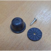 1.03 Ножка для сумки круглая пластик черная, высота 15мм, диаметр 23мм.