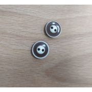 Пуговицы 985 7мм т. коричневый с белым