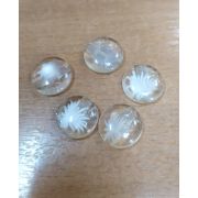 Пуговицы1033 15мм прозрачный белая пальма