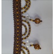 Бахрома с бусинами 60мм коричневая