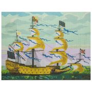 Канва «Гравюра корабль» 28*36см