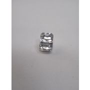 Пуговицы1222 - 12*8 мм.бело-серебристый прямоугольник