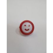 Пуговицы1265 - 18 мм. смайлик ярко-красный