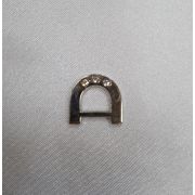3.35  Украшение полуколечко 12*13мм., металл, цвет никель со стразами