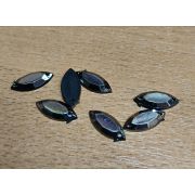 5.31  Страз заостренный овал 7*15мм. пришивной акрил цвет черный никель