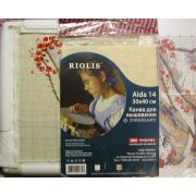 Канва «Риолис» цветная фасовка 50*50см хлопок 100% крупная клетка 39 клеток на 10см