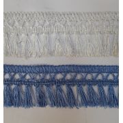 Бахрома 45мм ажурная голубая и белая