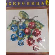 Набор маленький для вышивания бисером на белой канве цветная схема