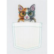 Набор для вышивания 9см.на одежде с водорастворимой канвой: канва, мулине, схема