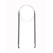 Крючки циркулярные для тунисского вязания металические с тефлоновым покрытием на леске длина 80см