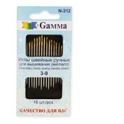 Иглы для вышивания N-312, №3-9 16шт.в упаковке