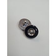 Пуговицы1335 - 17 мм. черный с серебром