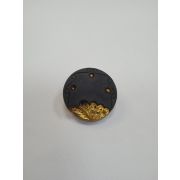 Пуговицы1323 - 26 мм. черный, золотой цветок