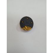 Пуговицы1325 - 18мм. черный, золотой цветок