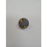 Пуговицы1327 - -16 мм.серый с золотистыми каплями