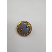 Пуговицы1326 - 24 мм. под золото, серый