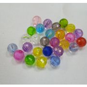 Бусина круглая рифленая 8мм.пластик прозрачный цветной ассорти