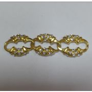 Украшение цепочка из трех элементов под золото + стразы 20*70мм.