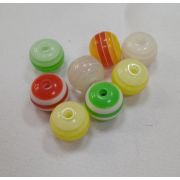 Бусина полосатая 10мм. пластик ассорти