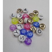 Бусина цилиндр 7мм. с написанной буквой