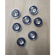 Пуговицы 292 12мм серебро синяя окантовка