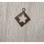02.08 Подвеска « Звезда в квадрате» 15*15мм. никель