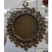 02.15 Подвеска «Основа для кабошена» 40*50мм., внутренний диаметр 24мм. под бронзу