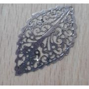 02.16 Подвеска « Филигрань лист» 18*31мм. никель