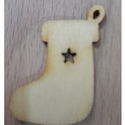 02.16 Подвеска «Новогодний носок» деревянная 22*32мм.