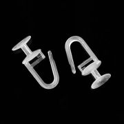 1.29  Крючек «гвоздик» белый с замком карнизный для штор