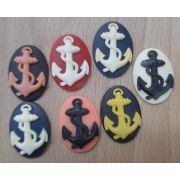 02.19 Кабошон овал 18* 25мм.рисунок «Якорь»