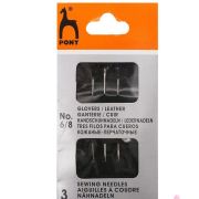 Иглы для кожи и меха тонкие, 3шт. в упаковке №6/8, Индия