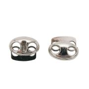 4.35  Фиксотор для шнура двушнуровой 17*15,5мм. металл никель, диаметр отверстия 4,5мм.