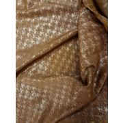 Трикотаж с напыленным рисунком «гусинная лапка»  бежевый 146см.