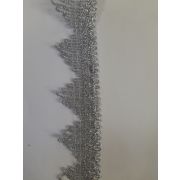 Тесьма-кружево отделочное  серебро