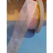 Лента капроновая 25мм. с золотой каймой