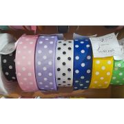 Лента репсовая с рисунком 25 мм. «Горох»