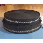 Лента репсовая с рисунком 25 мм. «Молния» на черной основе