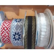 Лента жаккардовая 23 мм.«Народный орнамент»