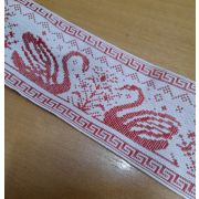 Лента жаккардовая 70мм.«Лебеди»