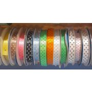 Лента атласная с рисунком 12 мм. «Горошек»