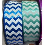 Лента атласная с рисунком 25 мм. «Зигзаги»