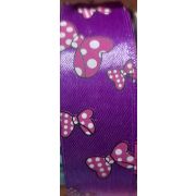 Лента атласная с рисунком 25 мм. «Бантики»