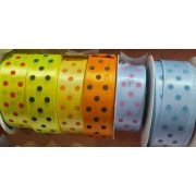 Лента атласная с рисунком 25 мм. «Горох»